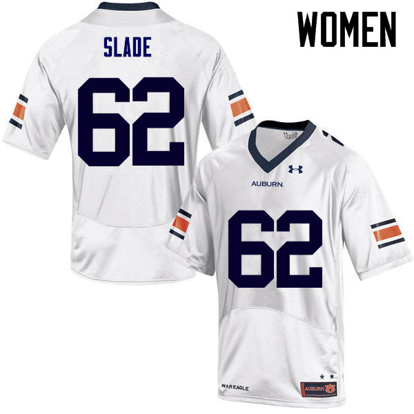 Women's Auburn Tigers #62 Chad Slade White College Stitched Football Jersey